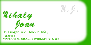 mihaly joan business card